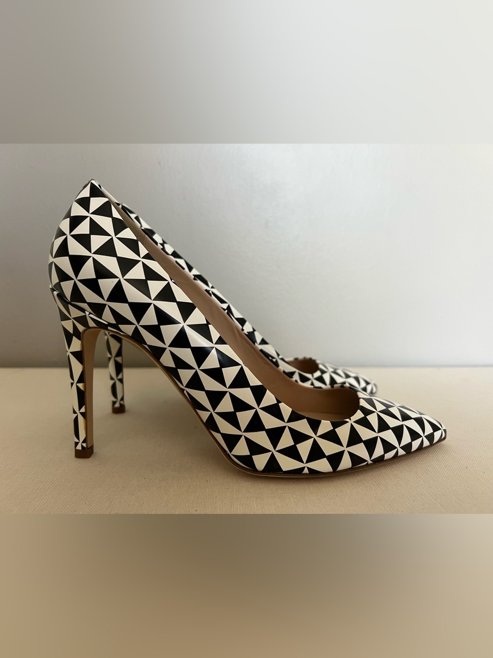 NIB JCrew Black & White Geometric Pointed Pump